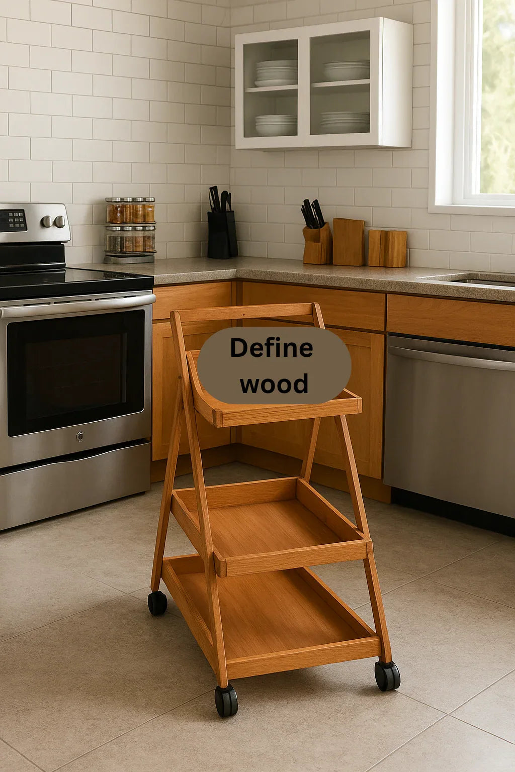 Two Shelf Folding Wooden Tea Trolley – Beechwood
