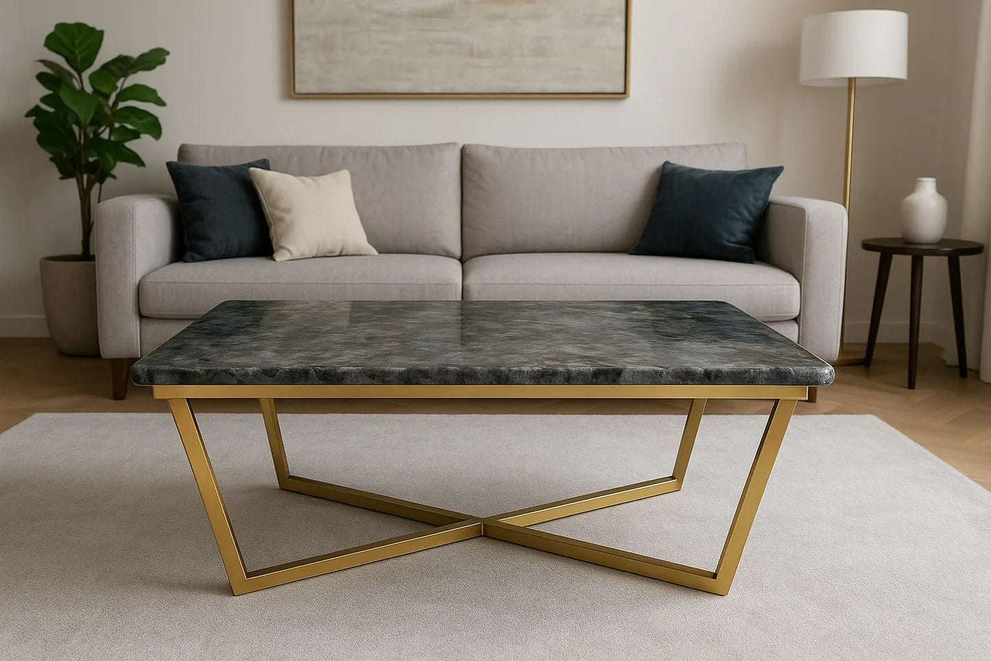 Vera Table – Marble Top Metal Table Lahore Only