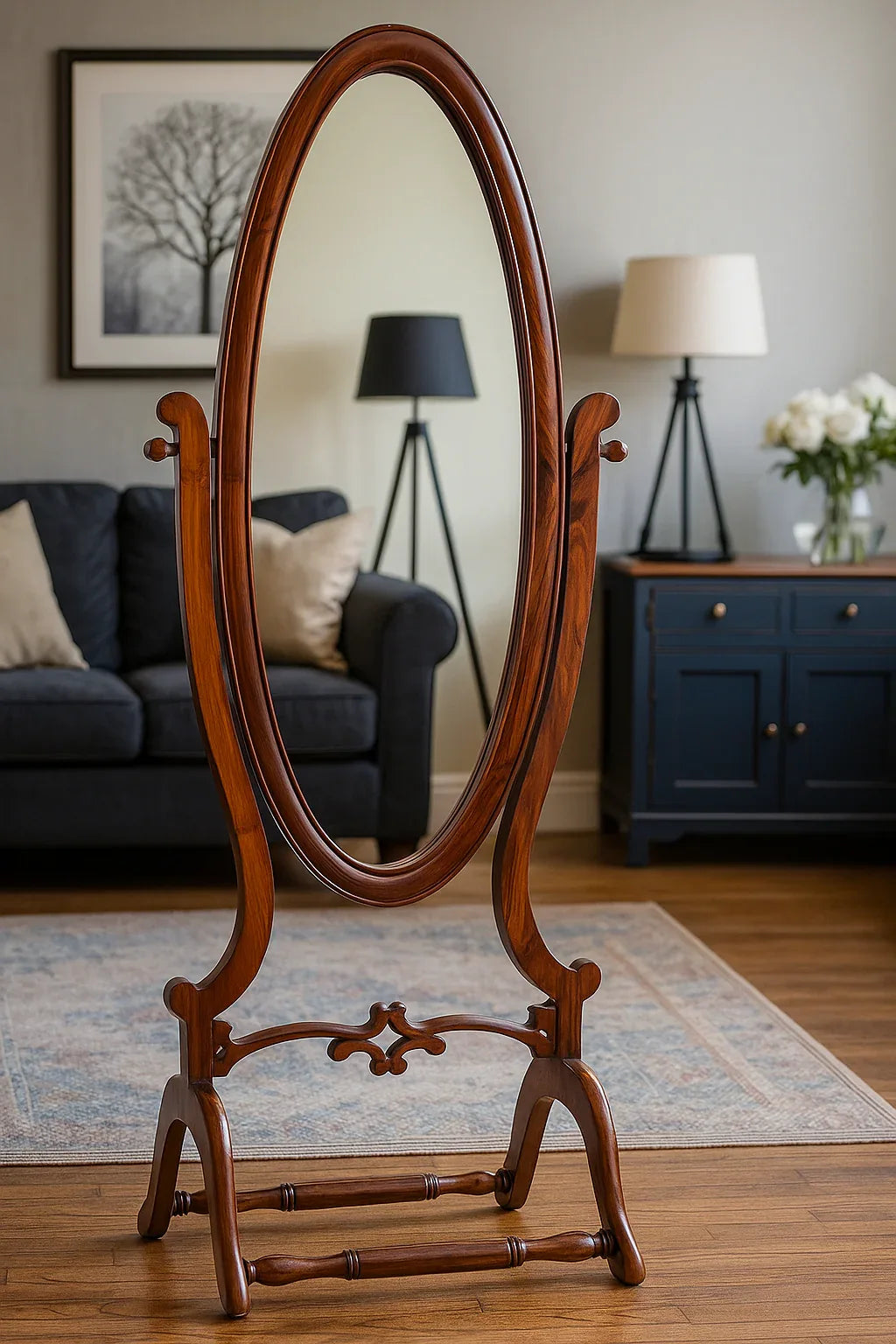 Victorian Mirror – 6ft Solid Wood Decorative Wall Mirror Pakistan