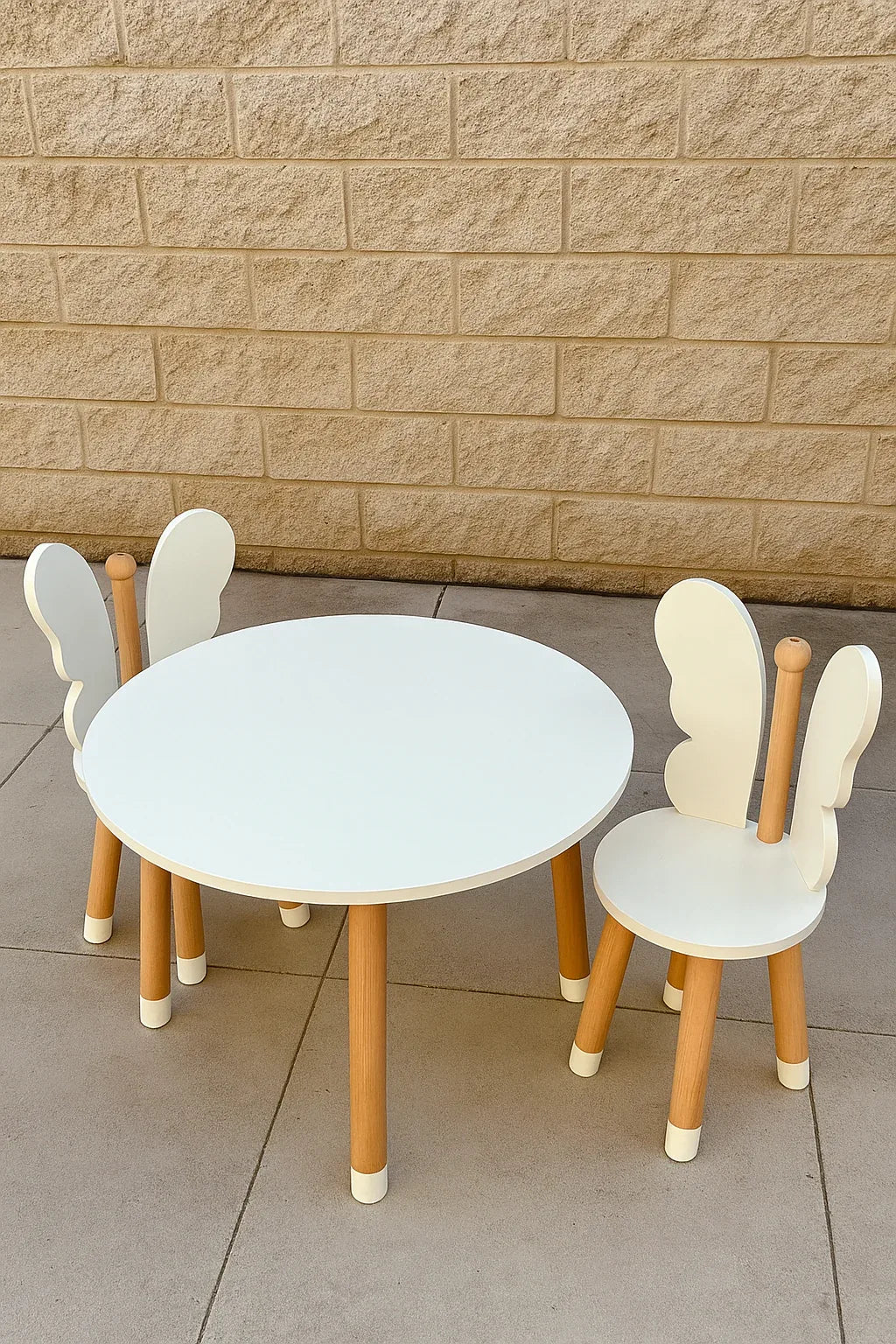 White Butterfly Kids Table & Chair Set – MDF Wood
