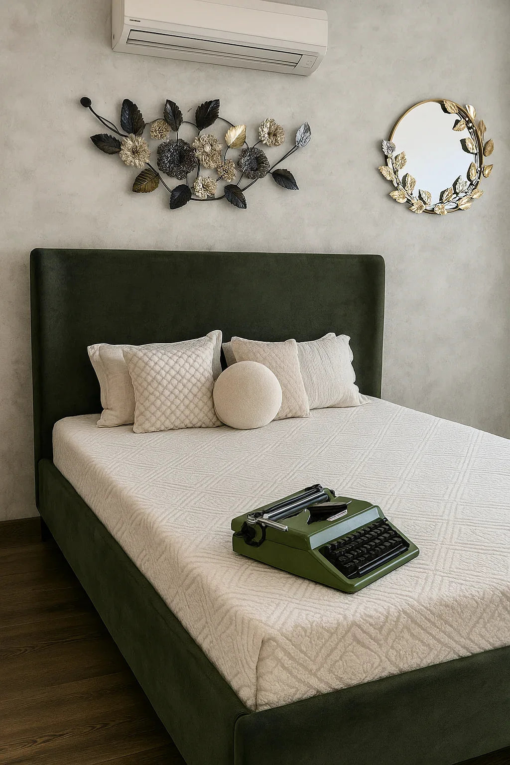 Zen Olive Bed – Modern King Size Wooden Bed Frame