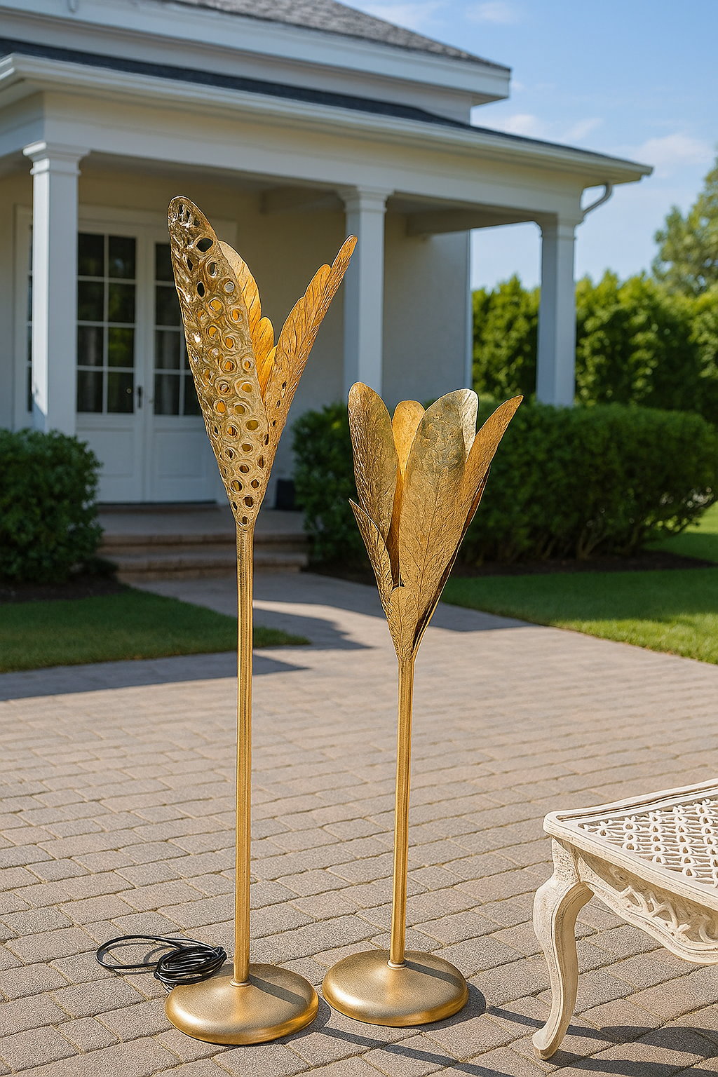 2 Coil Leaf Standing Lamp Pair – Elegant Floor Lamps