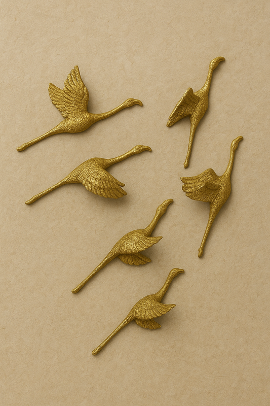 5 Swan Wall Decor – Elegant Golden Resin Wall Art Set | Define Wood