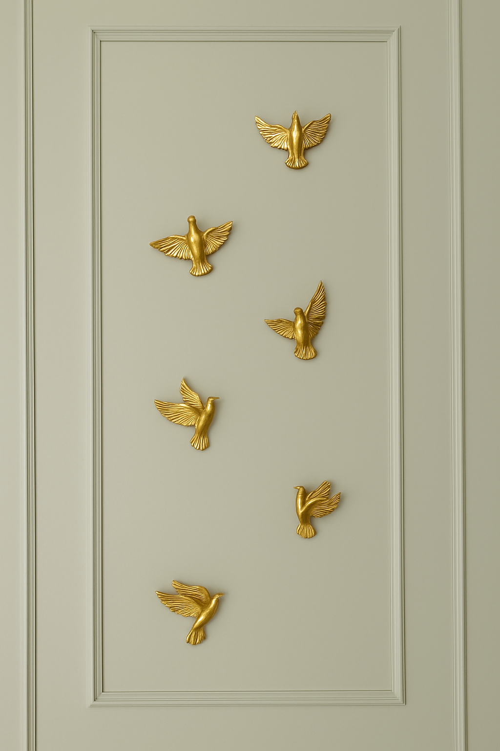6 Pigeon Wall Decor – Gold Plated Decorative Birds