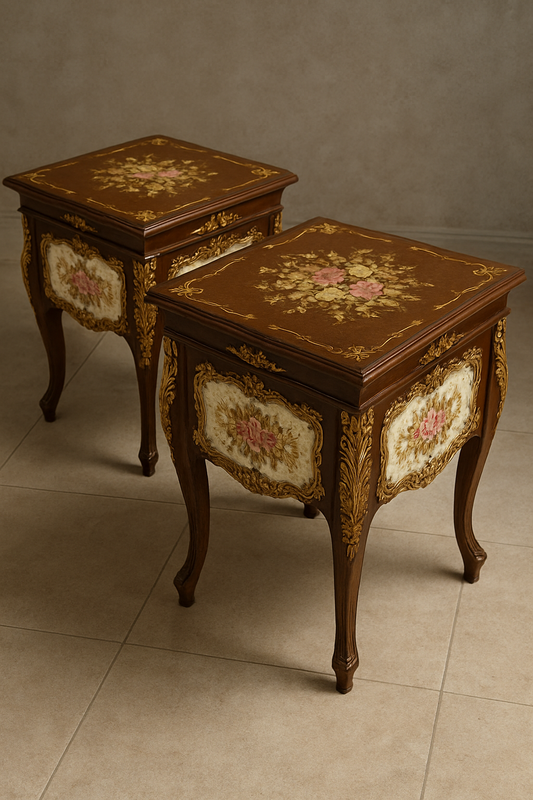 Alessa Hand-Painted Vintage Tables – Victorian Side Table Set Pakistan