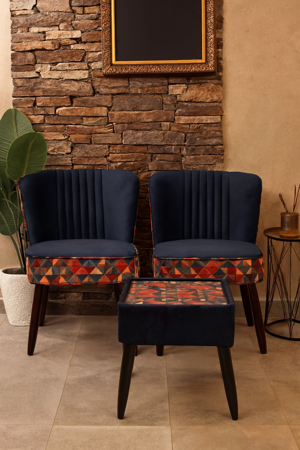 Allure Chair 016 with Table | Modern Wooden Chair Set