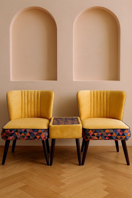 Allure Chair 017 with Table | Modern Wooden Chair Set