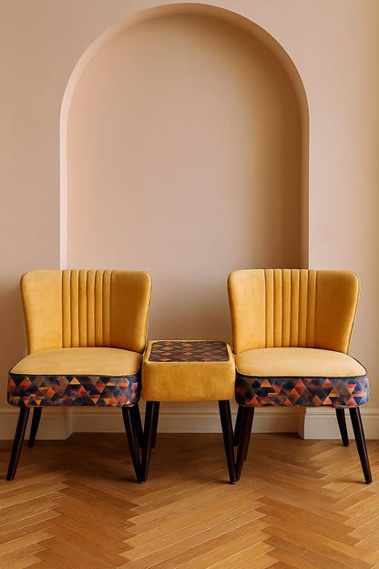 Allure Chair 017 with Table | Modern Wooden Chair Set