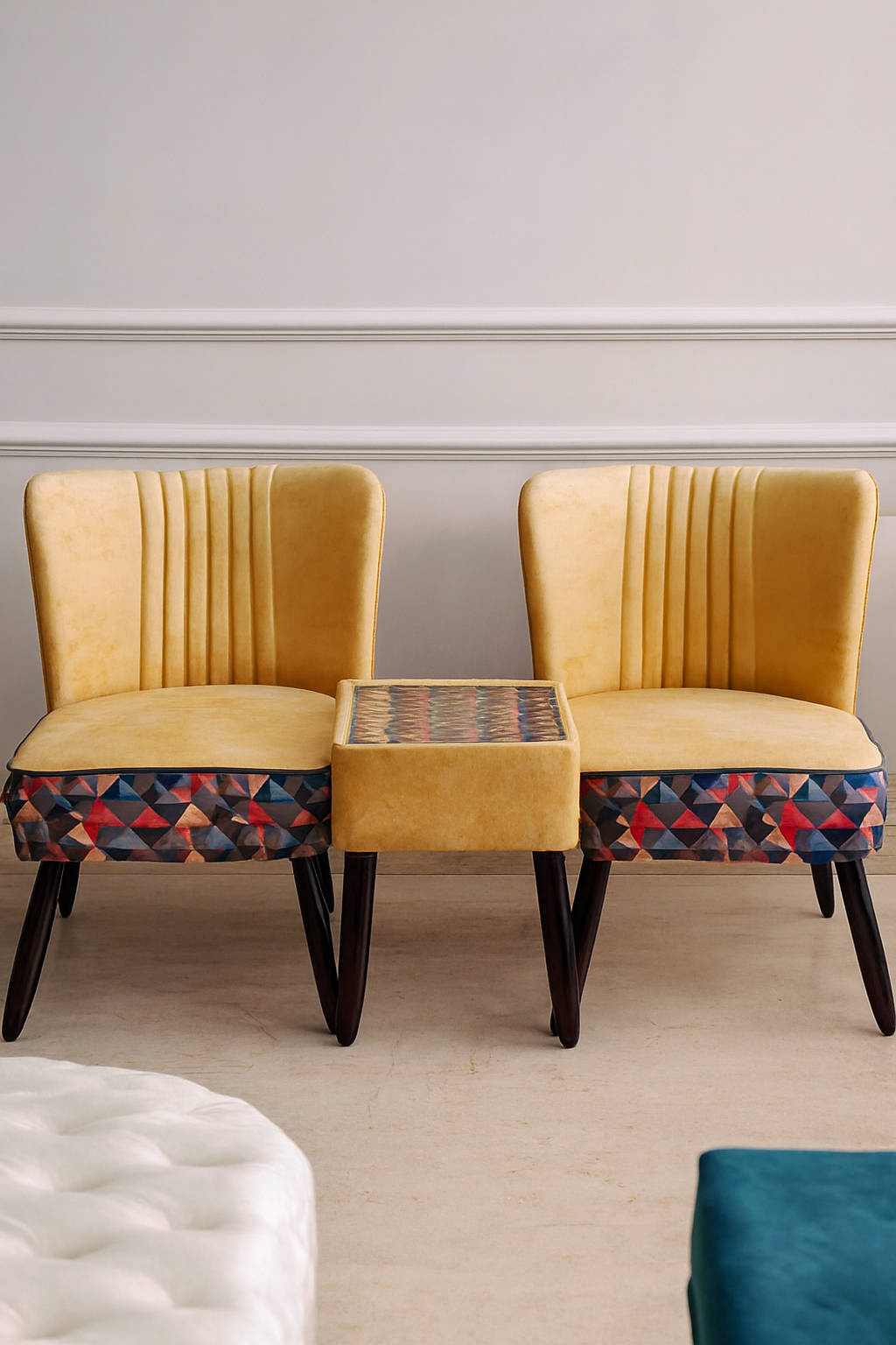 Allure Chair 017 with Table | Modern Wooden Chair Set