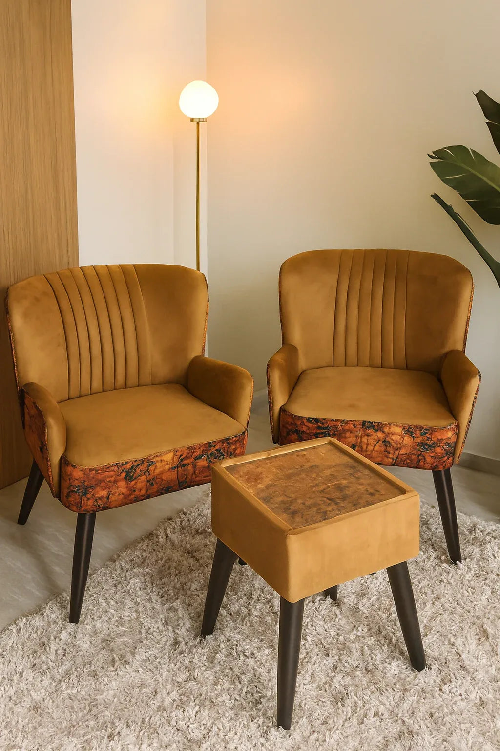 Allure Chair 025 with Table | Premium Wooden Set