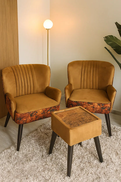 Allure Chair 025 with Table | Premium Wooden Set