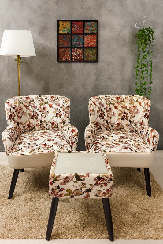 Allure Chair 026 with Table | Premium Wooden Chair Set