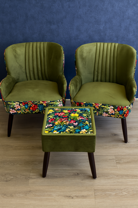 Allure Chair 026 with Table | Modern Wooden Chair Set