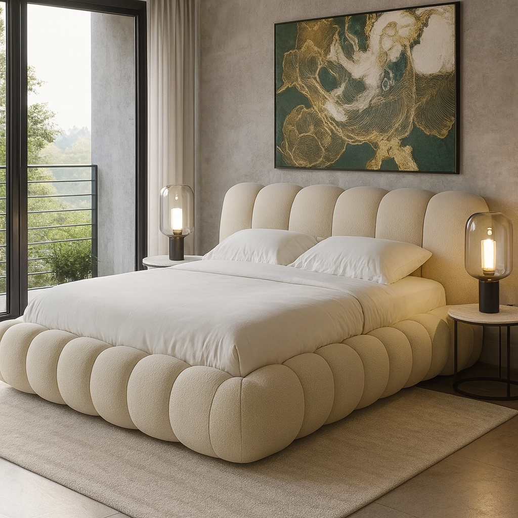 Amy Boucle Bed in Pakistan – Luxury King Size Bed