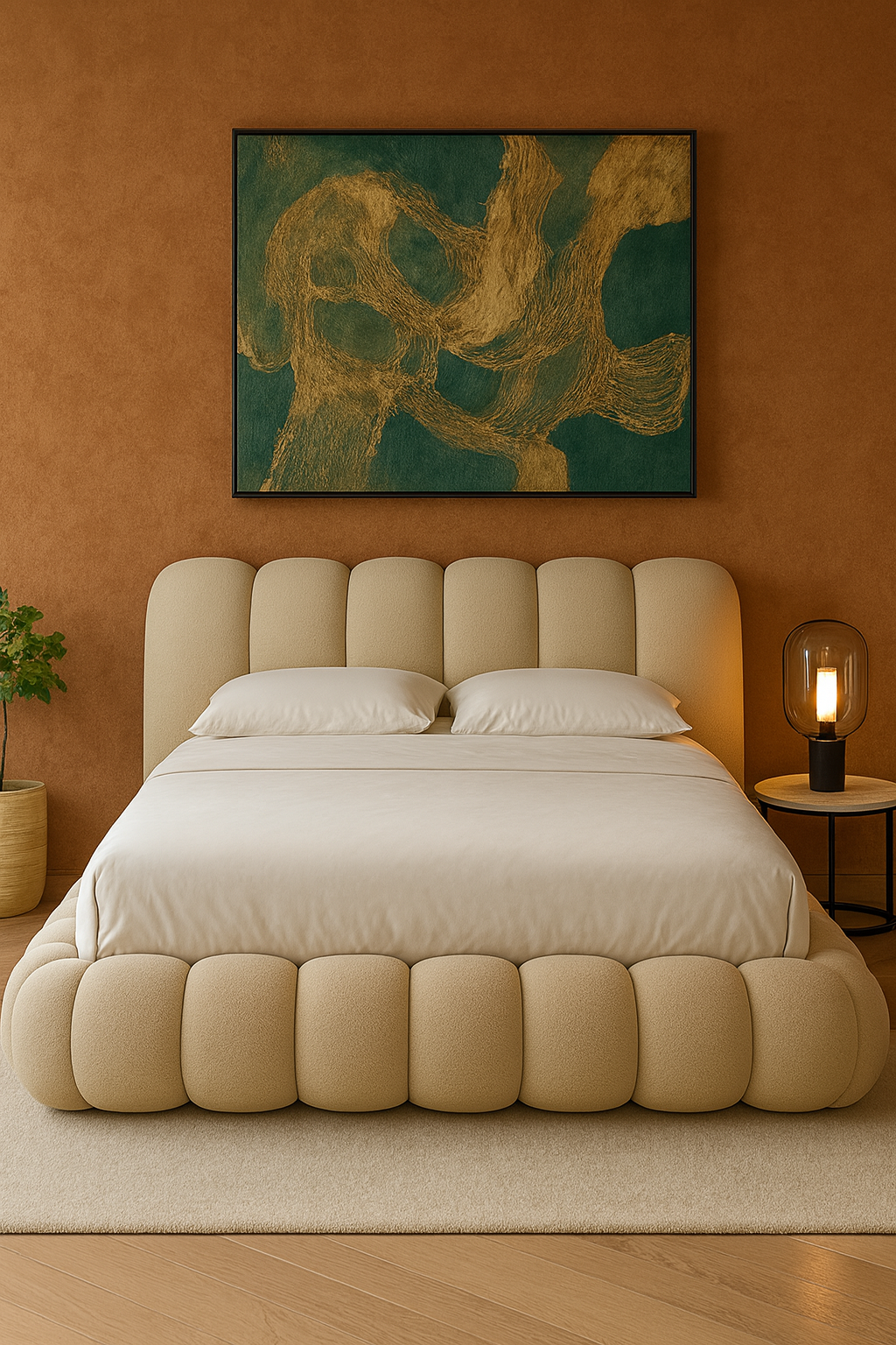 Amy Boucle Bed in Pakistan – Luxury King Size Bed