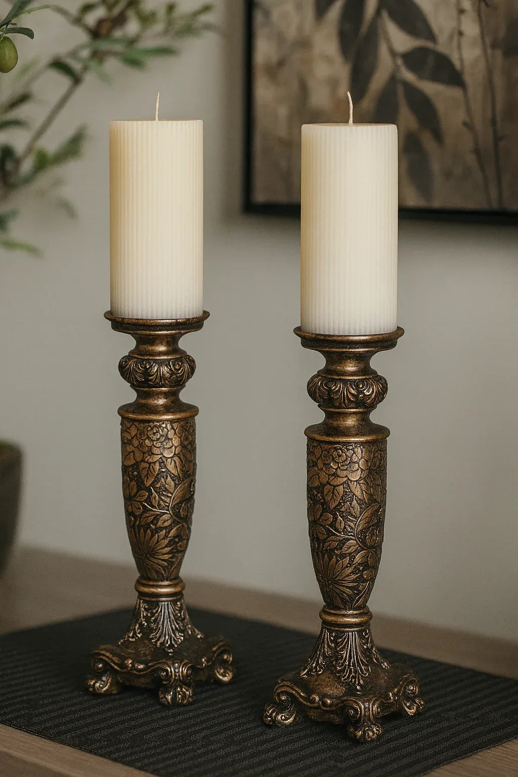 Antique Gold Candle Stand 010 – Resin Candle Décor