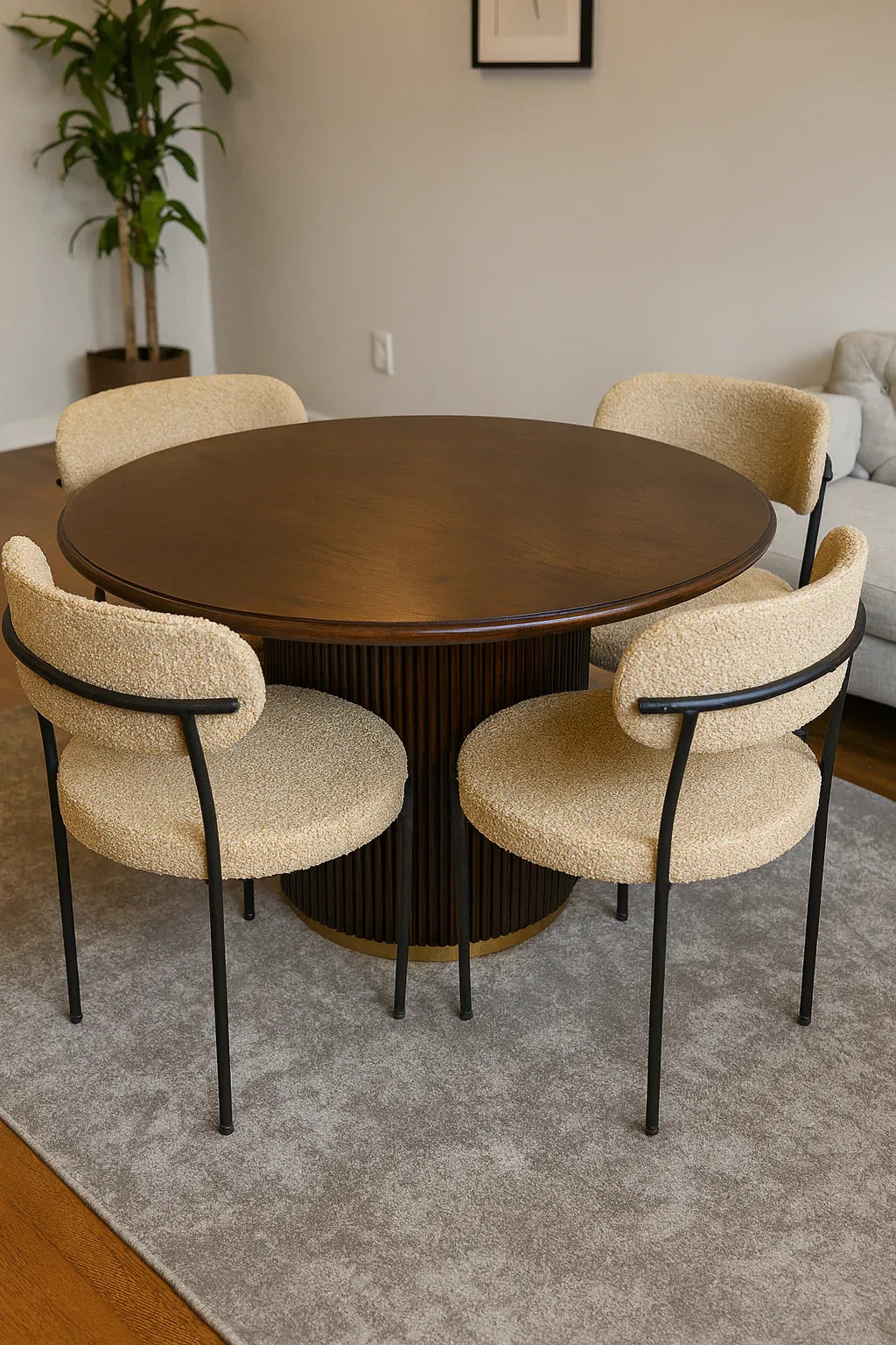 Ashwood Dining Table 4 Seater – Modern Fabric Chairs