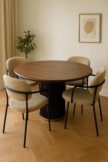 Ashwood Dining Table 4 Seater – Modern Fabric Chairs