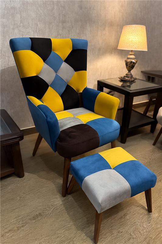 Avacardo Chair 03 with Stool | Solid Wood & Foam Seating