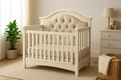 Baby Cot – Off White MDF Deco Cot with Storage