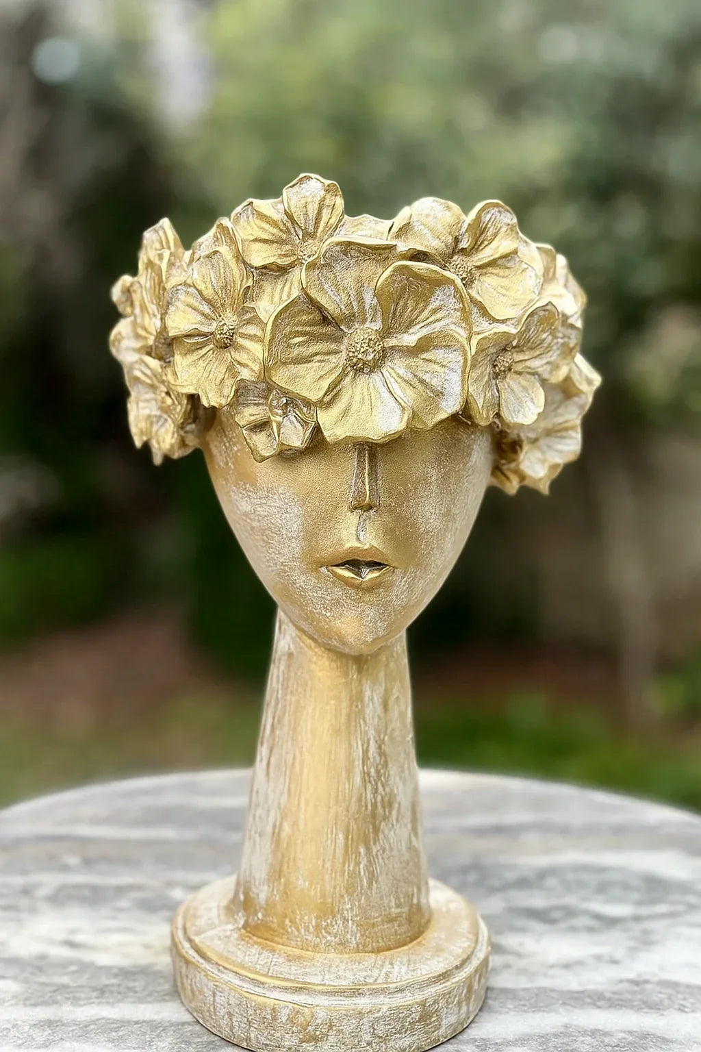 Baby Doll Face Sculpture – Gold Plated Decor Pakistan