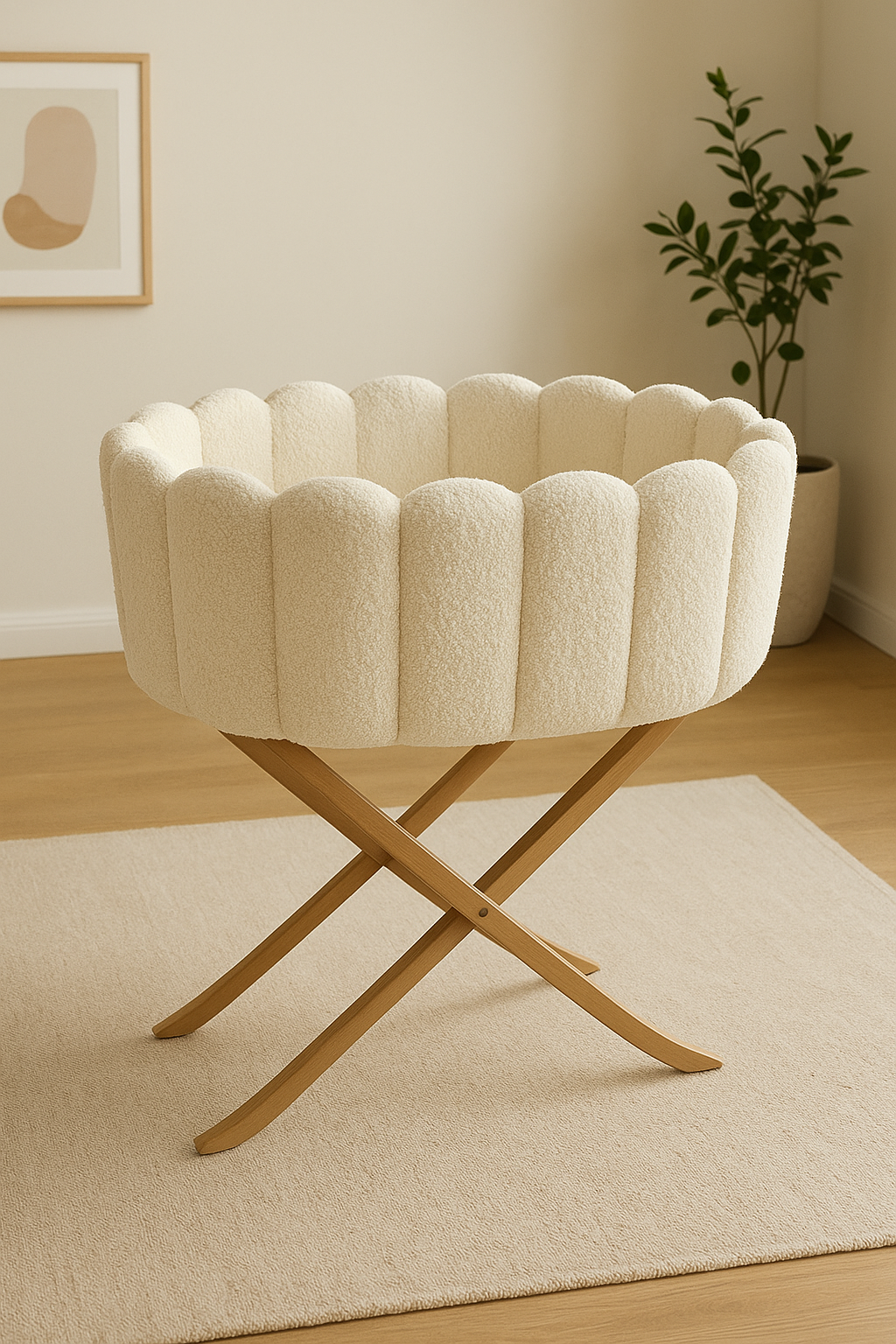 Baby Bassinet 07 – Modern Boucle Baby Cradle