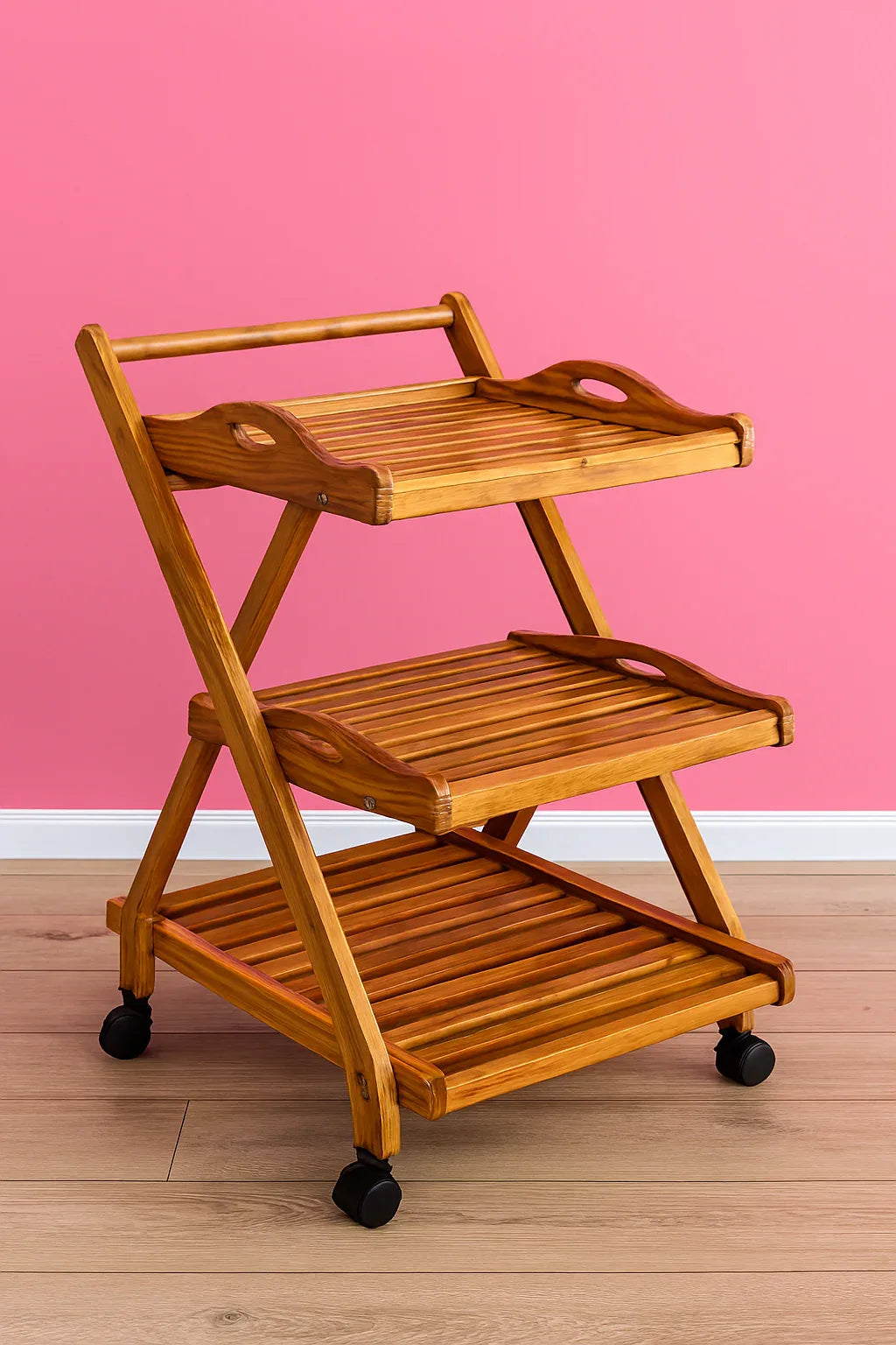 Beach Wood Trolley 03 in Pakistan – Imported Wood Design