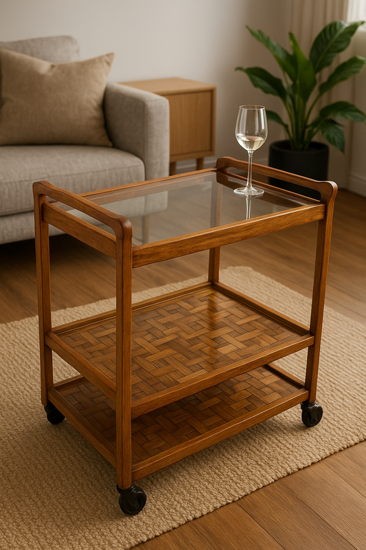 Beach Wood Trolley 06 – Imported Wooden Tea Trolley