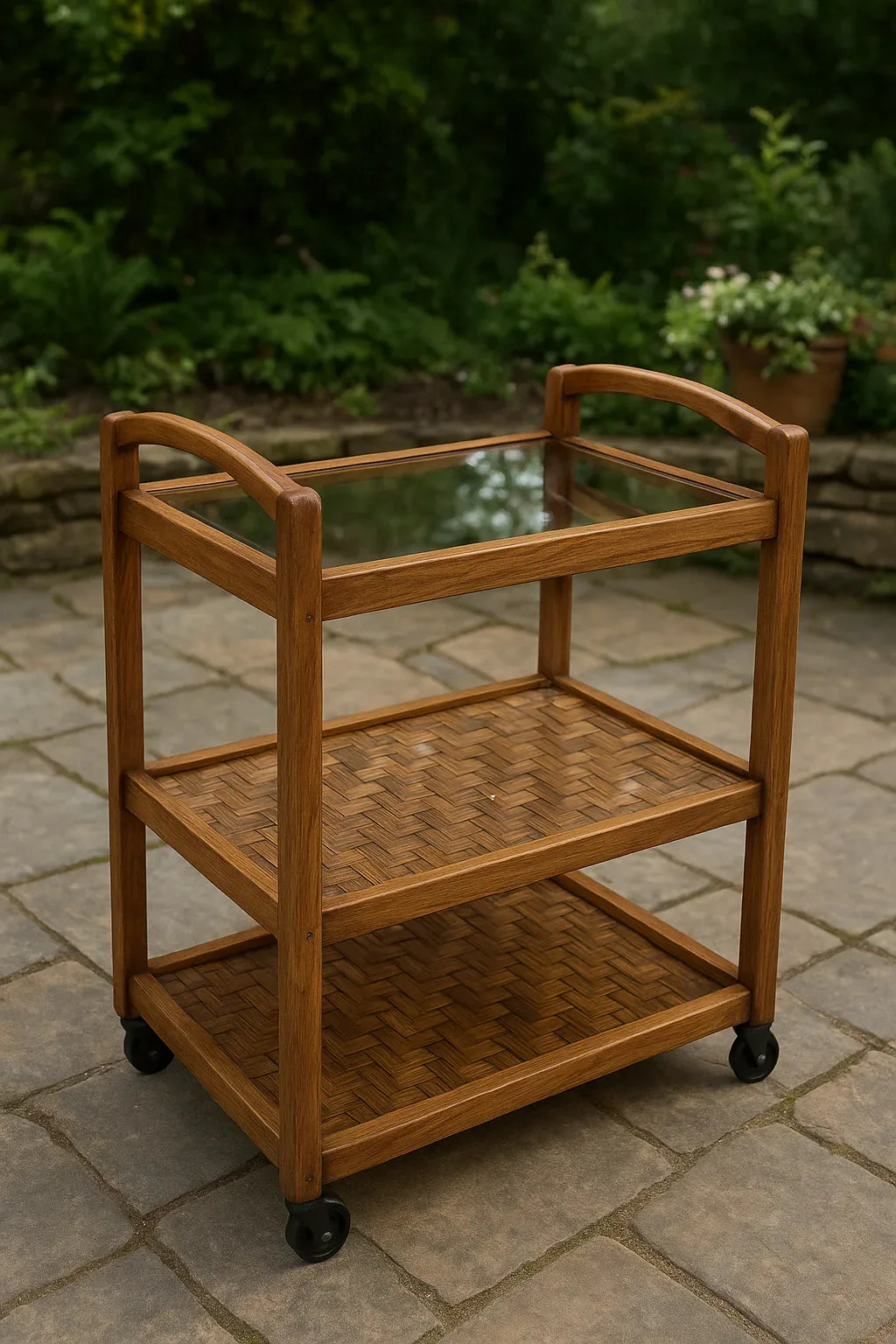 Beach Wood Trolley 06 – Imported Wooden Tea Trolley