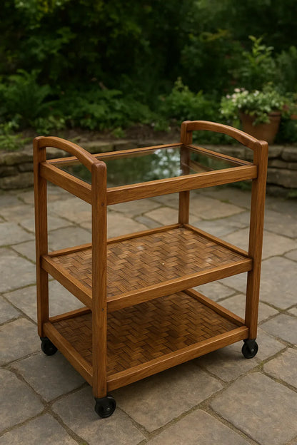 Beach Wood Trolley 06 – Imported Wooden Tea Trolley