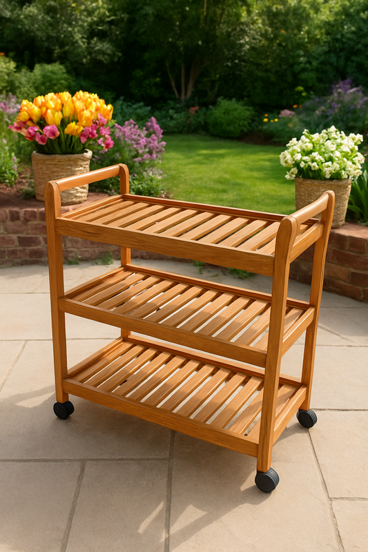 Beach Wood Trolley – Premium Imported Wood Trolley Pakistan
