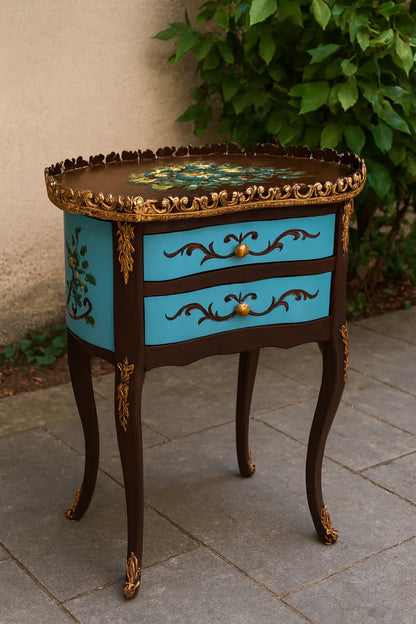 Bell Victorian Table Blue in Pakistan – Hand Painted MDF