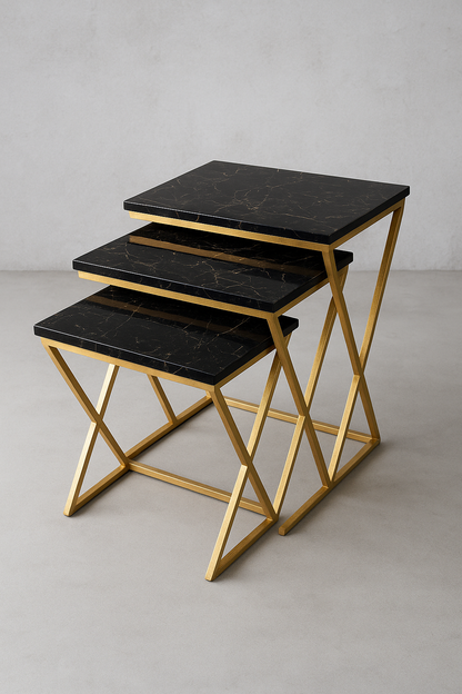 Bellamy Nesting Table Set of 3 – Marble Look Tables Pakistan