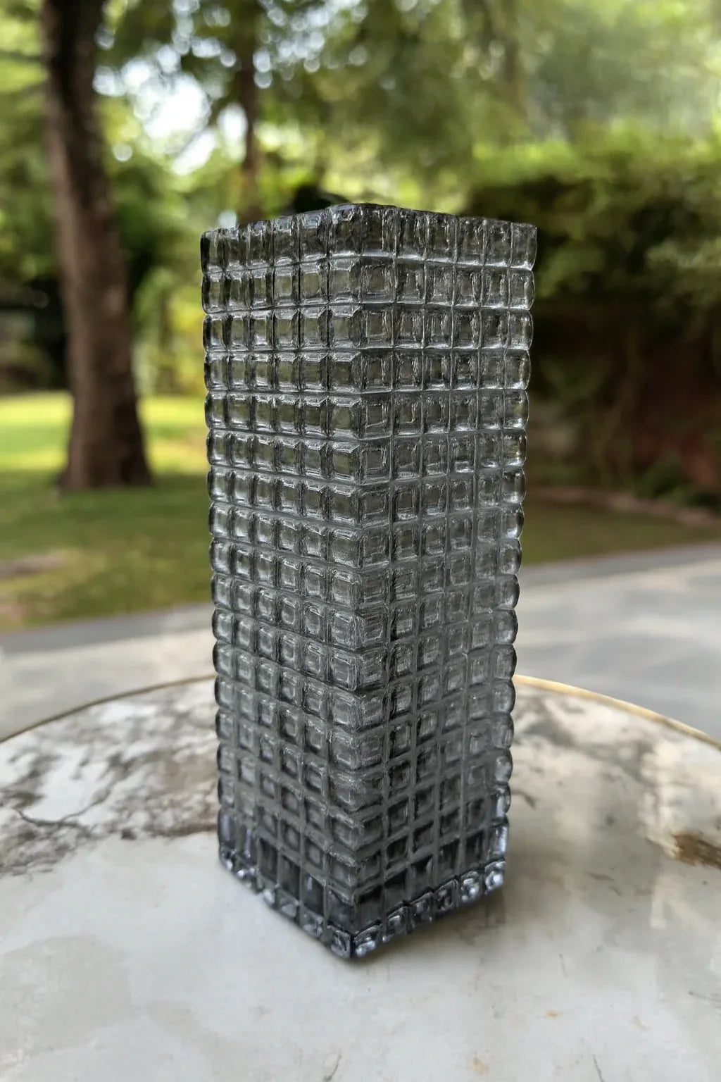 Black Checked Glass Vase in Pakistan – Imported Décor Vase