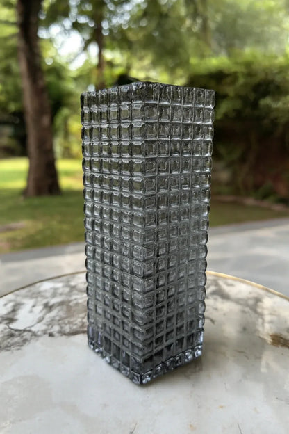 Black Checked Glass Vase in Pakistan – Imported Décor Vase