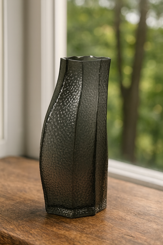 Black Frosted Glass Vase in Pakistan – Imported Décor Vase