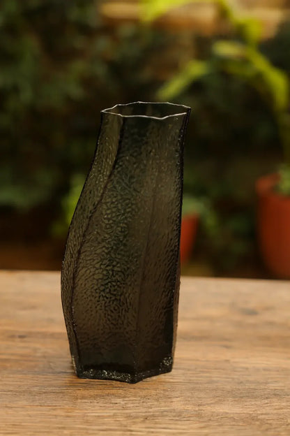 Black Frosted Glass Vase in Pakistan – Imported Décor Vase