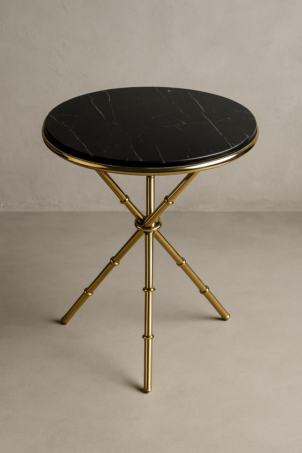 Black Marble Top Table – Imported Brass Base Table