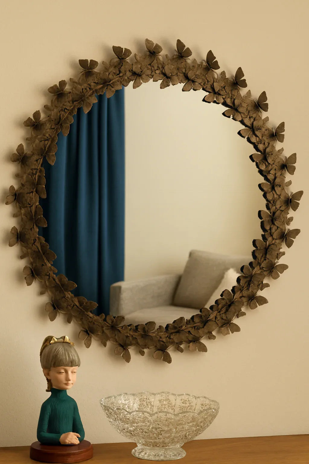Black Antique Butterfly Mirror in Pakistan – Decorative Art