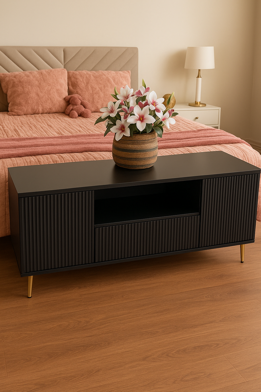 Blake LCD Console in Pakistan – 65" Fluted Wood Unit