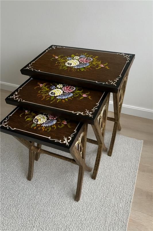 Blossom Nesting Tables Set of 3 in Pakistan – Hand Painted