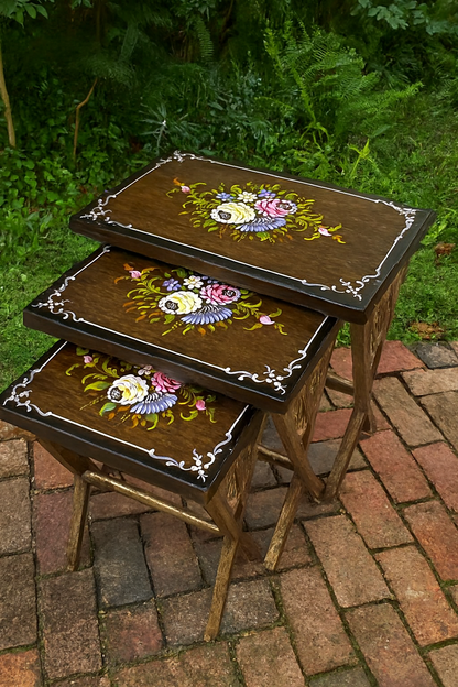 Blossom Nesting Tables Set of 3 in Pakistan – Hand Painted