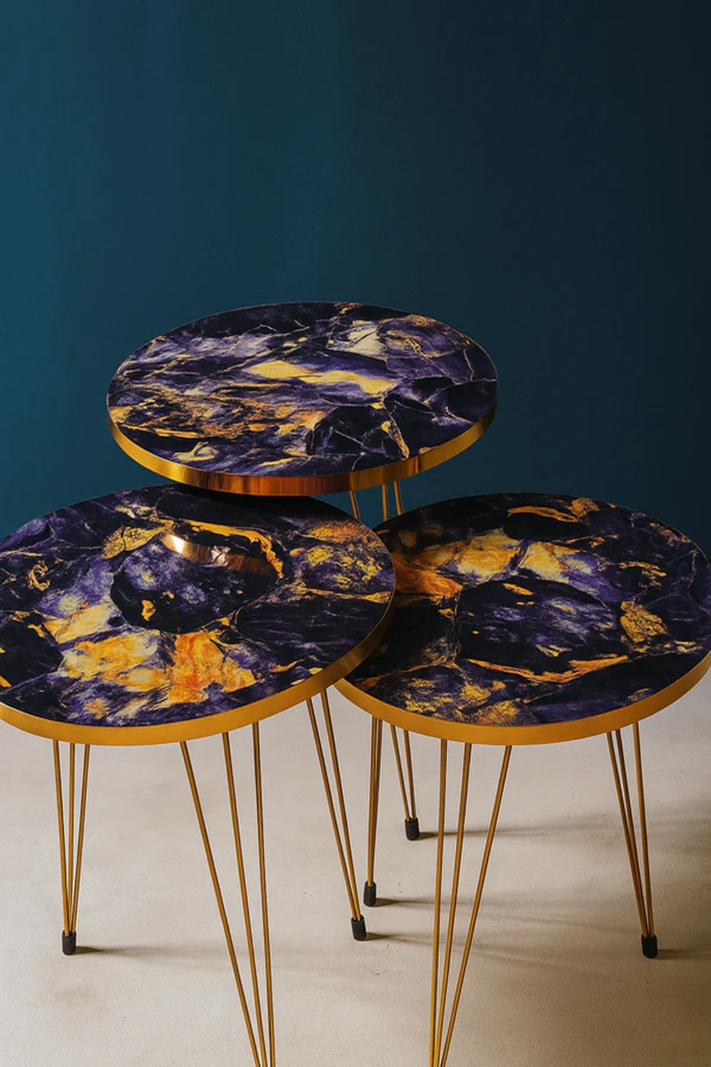Blue Gold Nesting Table Set – Best Price in Pakistan