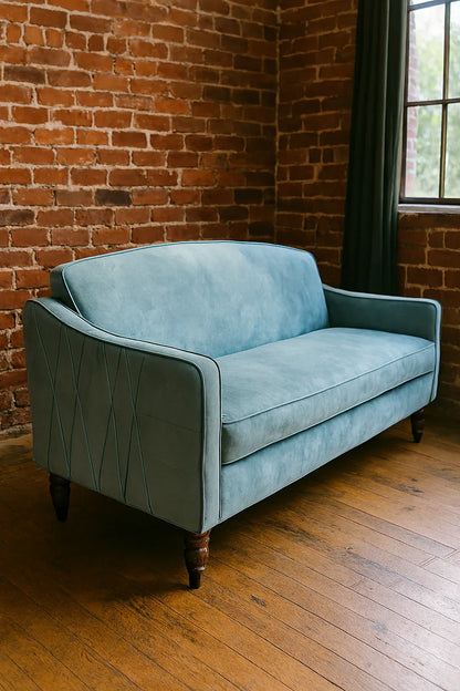 Blue Ottavia Sofa Cum Bed in Pakistan – Stylish Wood Frame