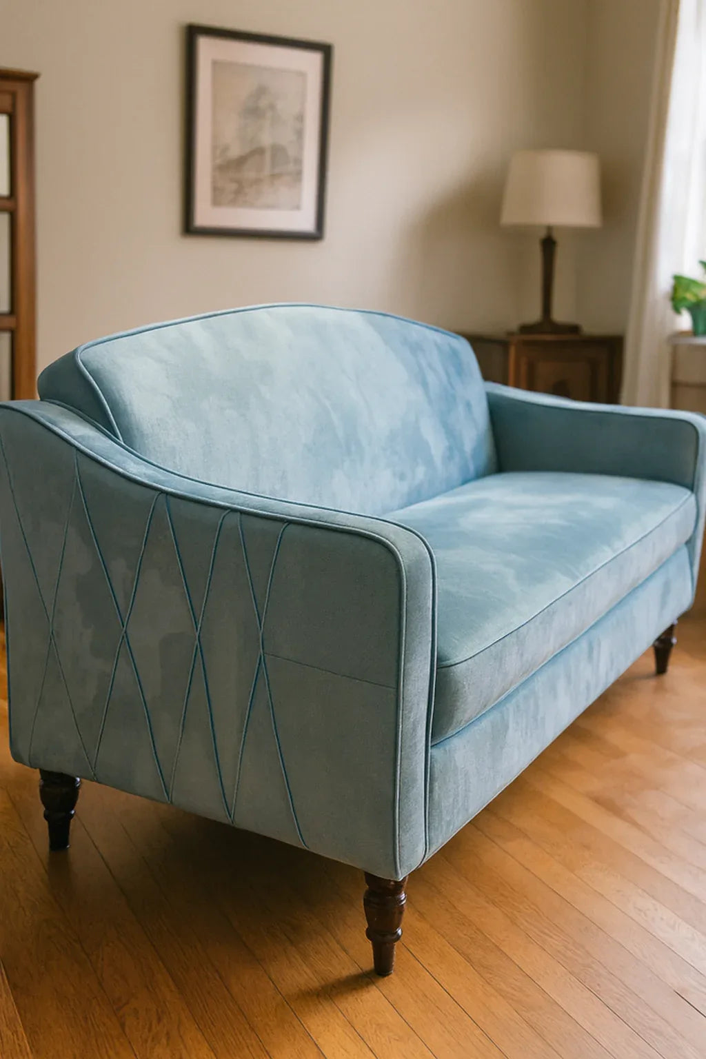 Blue Ottavia Sofa Cum Bed in Pakistan – Stylish Wood Frame