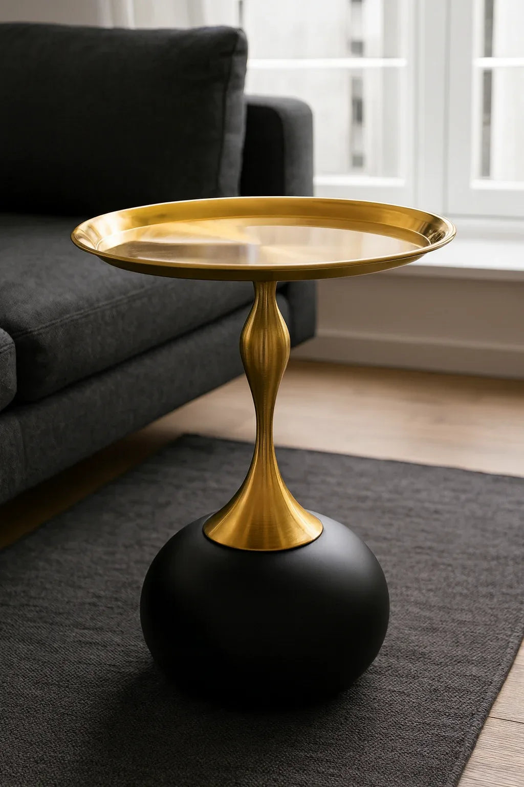 Brasswood Bloom Table Black – Elegant Brass Pakistan