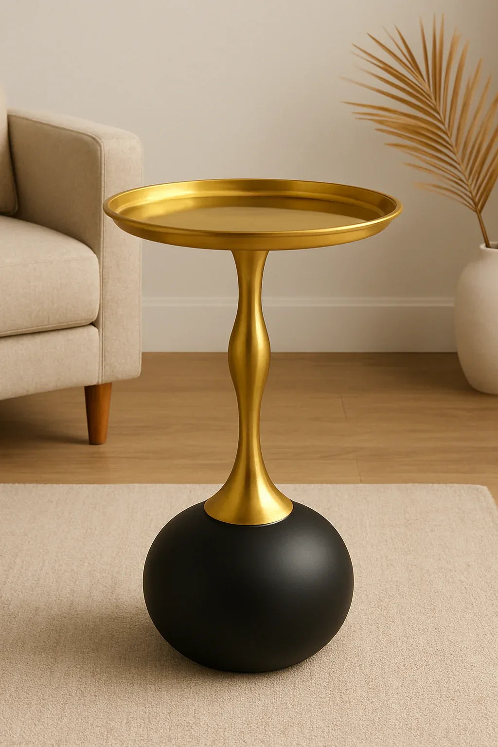 Brasswood Bloom Table Black – Elegant Brass Pakistan