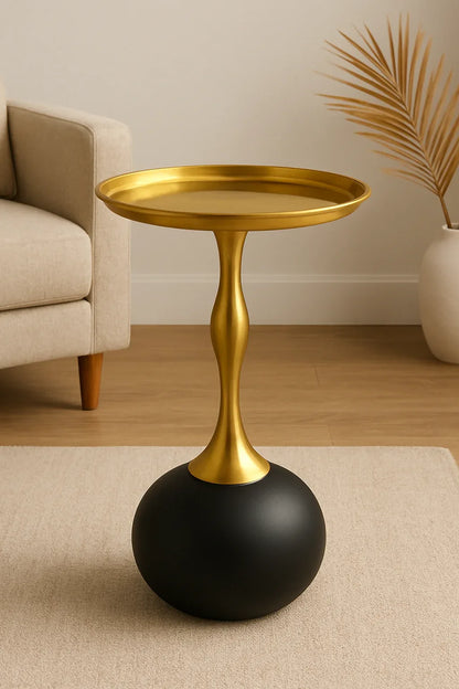 Brasswood Bloom Table Black – Elegant Brass Pakistan