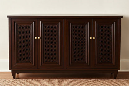 Brown Cane Side Board – Elegant Deco Finish