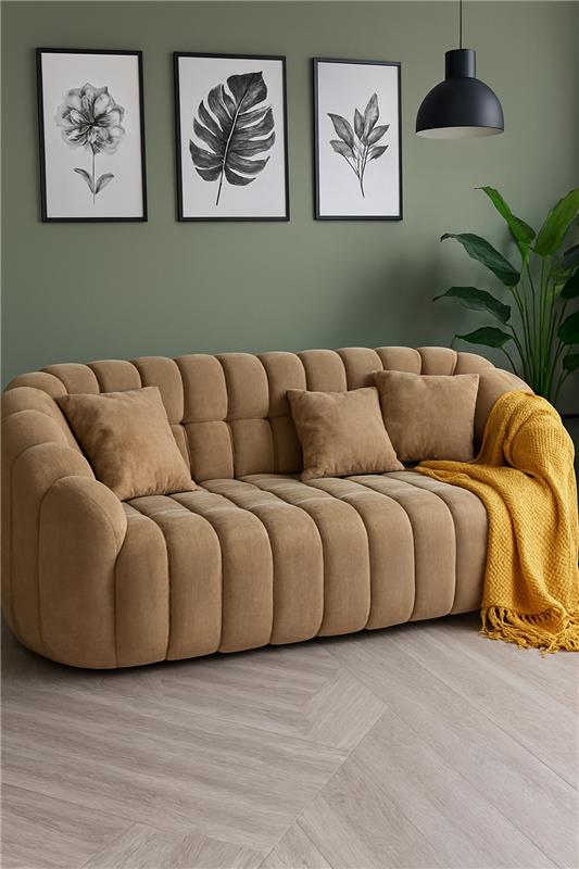 Bubble Sofa 02 Brown in Pakistan – 3 Seater Comfort